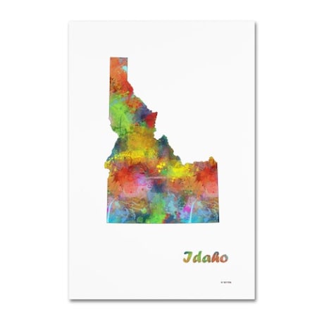 Marlene Watson 'Idaho State Map-1' Canvas Art,30x47